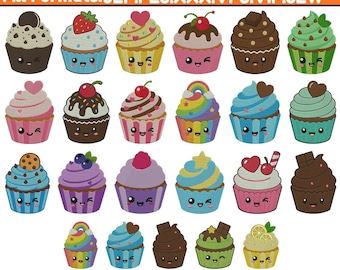Cup Cake Embroidery Design Bundle - Ice Cream Embroidery Designs Machine Embroidery Pattern - Food Embroidery File Dst Pes 5+Sizes Downloads