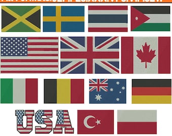 Diseño de bordado a máquina de la bandera de EE. UU., bordado de la bandera de Escocia, bordado de la bandera patriótica estadounidense, archivo de banderas de países, bandera del mundo, descarga de 5 tamaños