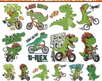 Roar Dinosaur Machine Embroidery Design T-Rex Dinosaur Embroidery Cute Baby Dinosaur Embroidery Roar Dinosaur Pattren Pes File5+SizeDownload