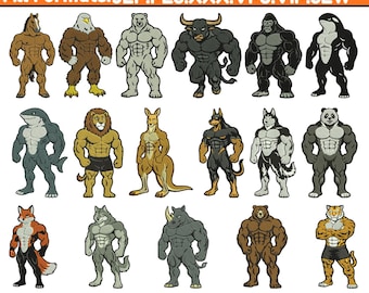 Powerful Animals Machine Embroidery Designs Strong Wildlife Embroidery Fierce Animal Patterns Gym Animal Embroidery Pes File5+Sizes Download