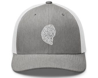 Block Print Oyster: Embroidered Trucker Cap