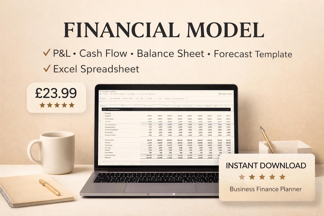 Financial Model Excel Template UK | P&L Cash Flow Balance Sheet | Small ...