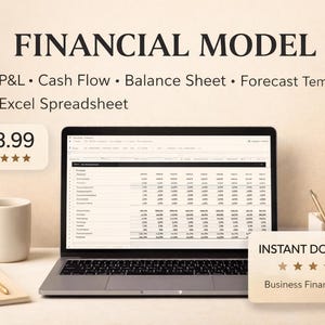 UK Small Business Financial Model Excel Template (P&L, Cash Flow, Balance Sheet) (Instant Download)
