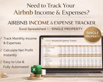 Airbnb tracker, rental income, expense spreadsheet, short-term rental