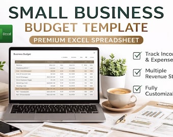 Small Business Budget Planner Excel Spreadsheet | Annual Monthly Expense Tracker (Instant Download)