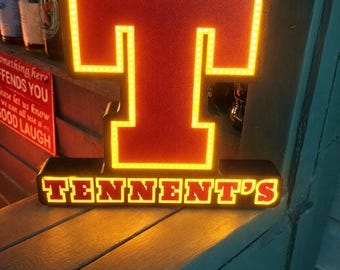 Retro Red Letter T Light-Up Sign for Bar or Man Cave