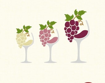 Wine Glass & Grapes – Wine Embroidery Design