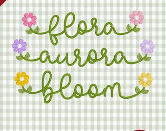 Flora Aurora Bloom – Carattere per ricamo floreale