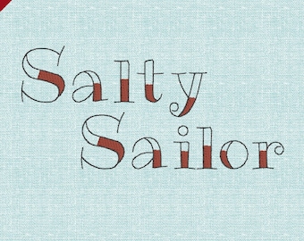 Salty Sailor – Carattere di ricamo in stile tatuaggio
