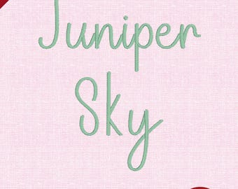 Juniper Sky – Light Script Embroidery Font