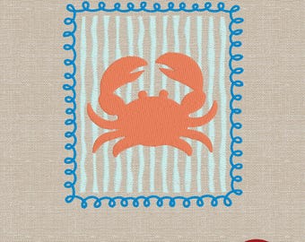Cornice con granchio costiero – Disegno per ricamo costiero