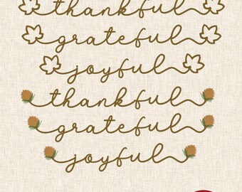 Thankful Grateful Joyful – Autumn Embroidery Set