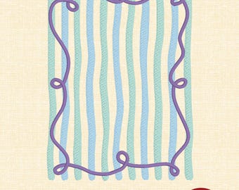 Scroll Coastal Frame – Decorative Embroidery Design