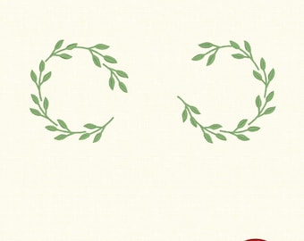 Leaf Crest Monogram Frame – Botanical Embroidery Design