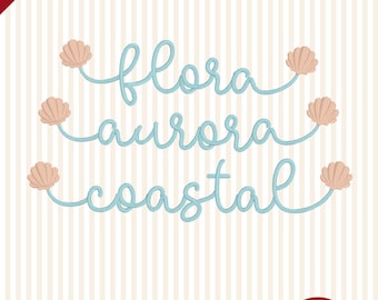 Flora Aurora Coastal – Carattere per ricamo a conchiglia