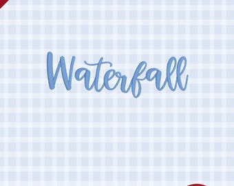 Carattere Waterfall Script – Alfabeto per ricamo a macchina
