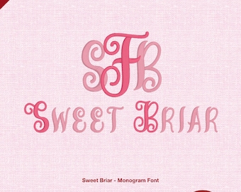 Police de caractères monogramme Sweet Briar – Alphabet pour broderie machine