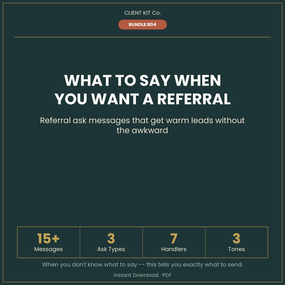 Referral Ask Messages PDF – Service Business Client Leads (instant ...