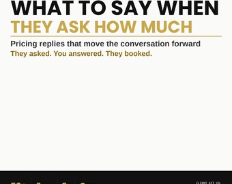 Pricing Replies PDF: Service Business Booking Guide (Instant Download)