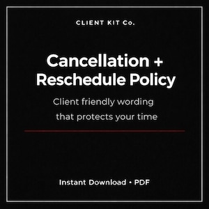 Cancellation Reschedule Policy Script Bank | Client Booking Templates (PDF Download)