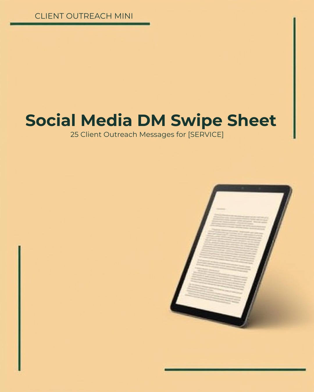 Social Media DM Swipe Sheet – 25 Client Outreach Scripts for [SERVICE ...
