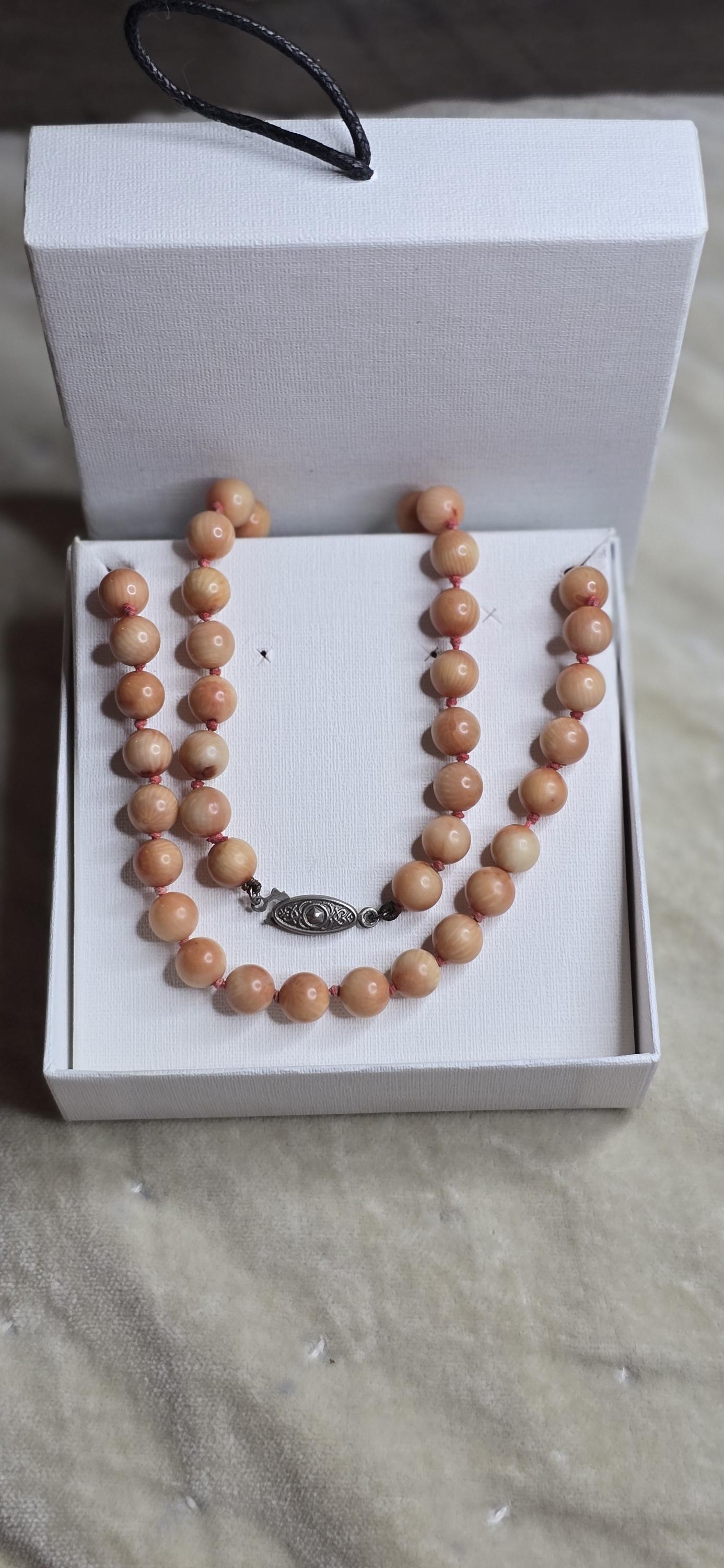 Angel skin coral necklace - Etsy 日本