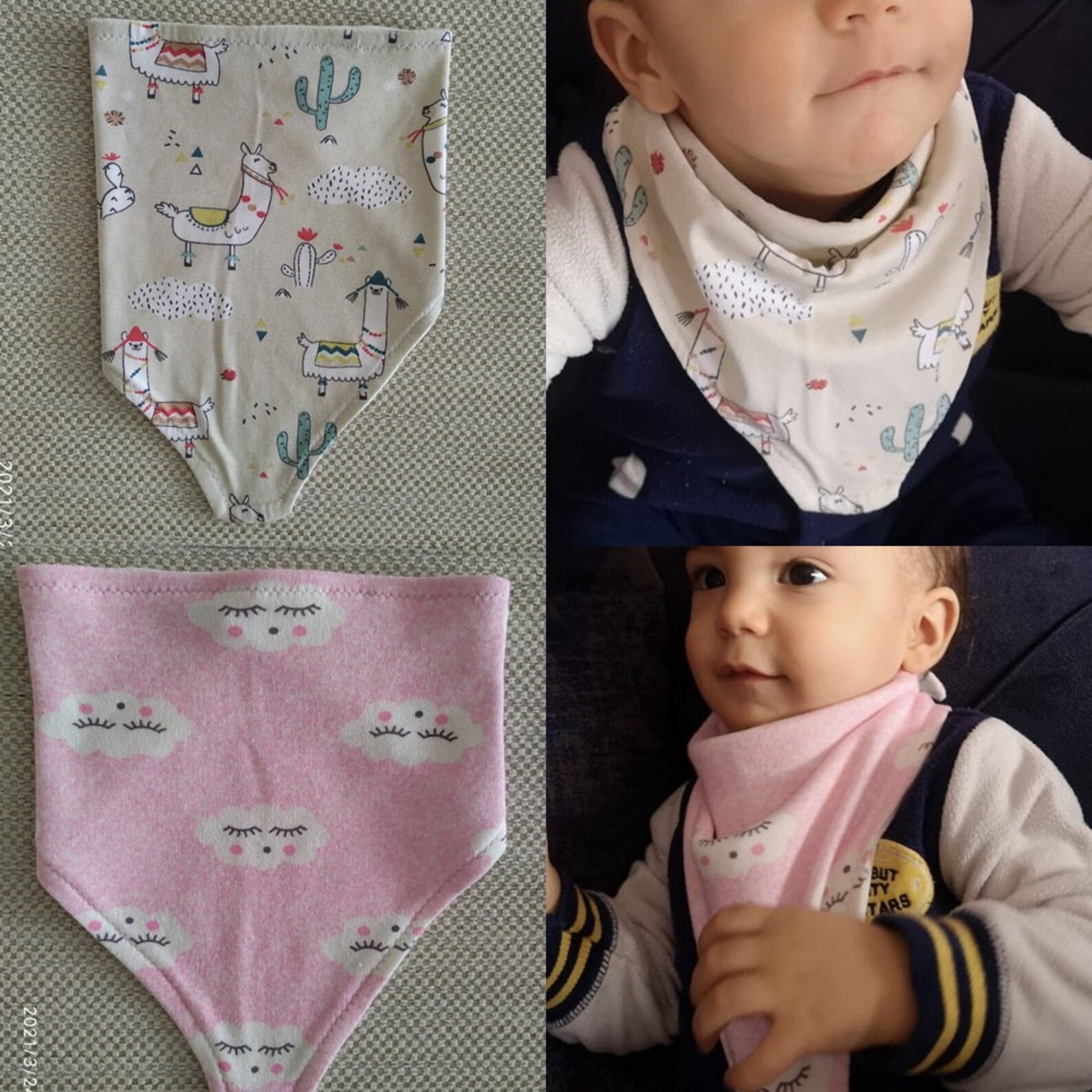 Pink Baby Girl Bibs Baby Bandana Drool Bibs for Girls Cotton Etsy