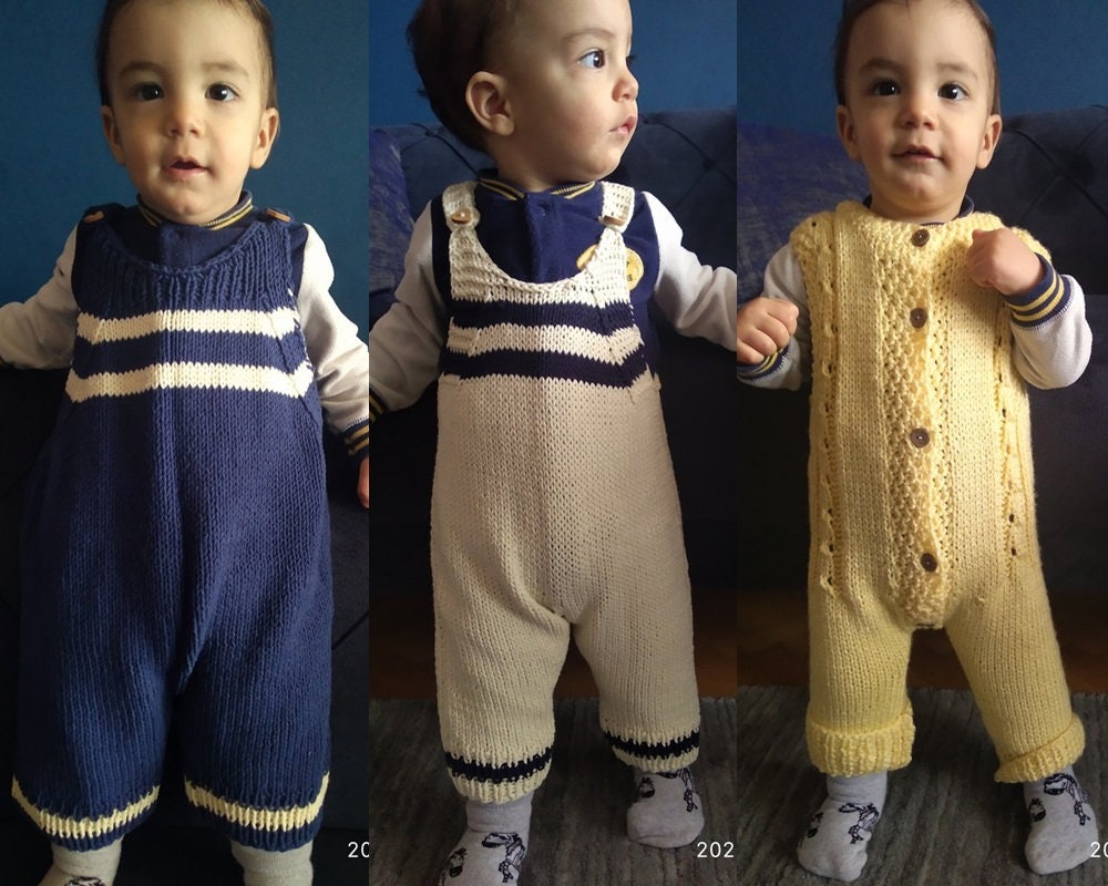 Newborn Baby Knit Overalls Romper Toddler Little boy Etsy