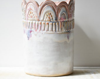 Vase with carved details