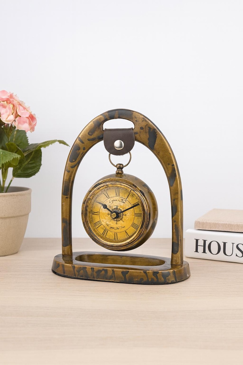Vintage Copper Table Clock – Rustic Hanging Desk Clock, Antique Style ...