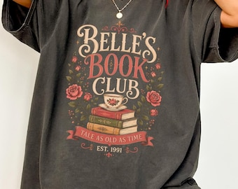 Camiseta del Club de Lectura de Bella, Camiseta "Un cuento tan antiguo como el tiempo", Regalo para amantes de los libros de La Bella y la Bestia, Camiseta para amantes de los libros, Camiseta de lectura, Camiseta del club de lectura para ella