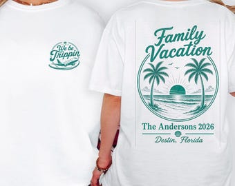 Camiseta personalizada para vacaciones familiares 2026, camiseta a juego personalizada para viajes a la playa en familia, creando recuerdos juntos, camiseta grupal para vacaciones de verano