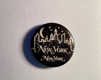 Vintage Pin New York Lapel Pin Night Time Skyline