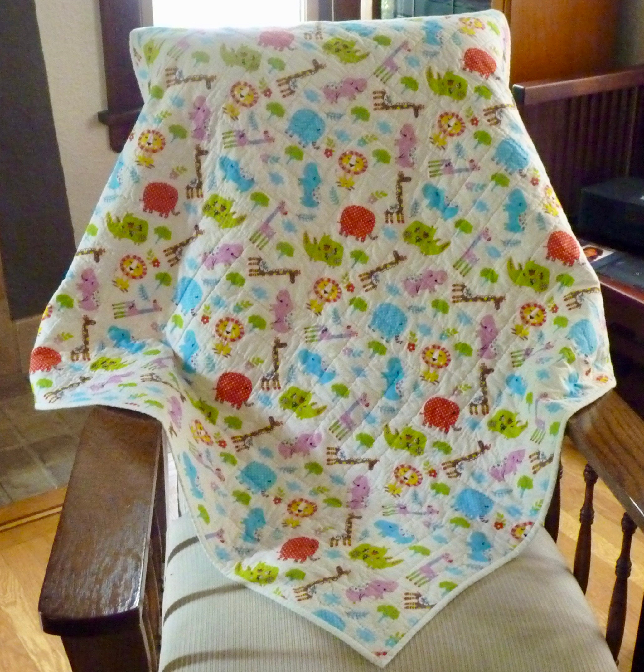 Quilt Baby or Lap/throw Quilt Scrappy Strips Colorful Hand | Etsy