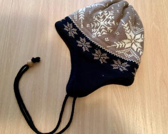 Wool Ski Hat 100% Wool Brown and Black Cap Wapiti Woolies