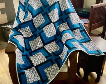 Hand Quilted Lap or Throw Frank Lloyd Wright Fabric