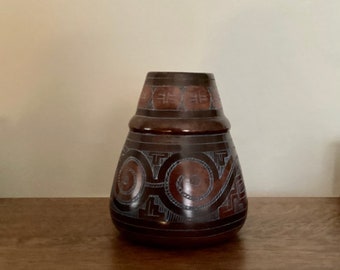 Pottery Vase from Brazil 5-1/2 Inches High