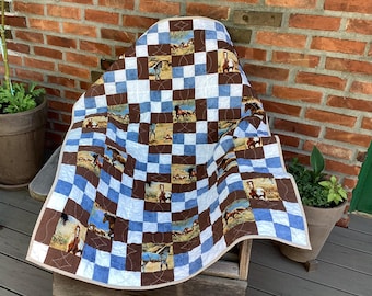 Hand Quilted Horses Horses Horses