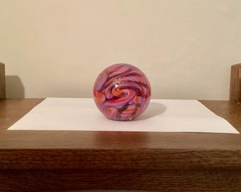 Hand Blown Glass Paperweight Signed by Artist 2005