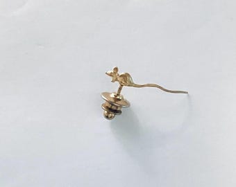 Vintage Pin Little Mouse Golden Lapel Pin