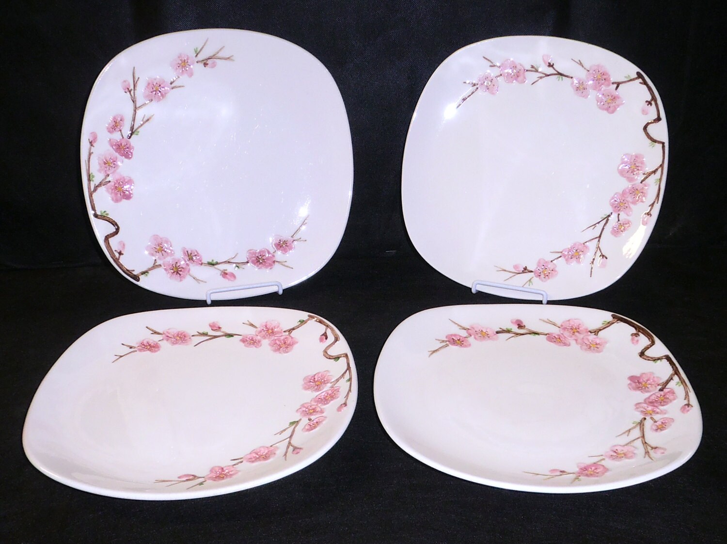 Metlox Plates Peach Blossom 1950s Four Dinner Plates Etsy