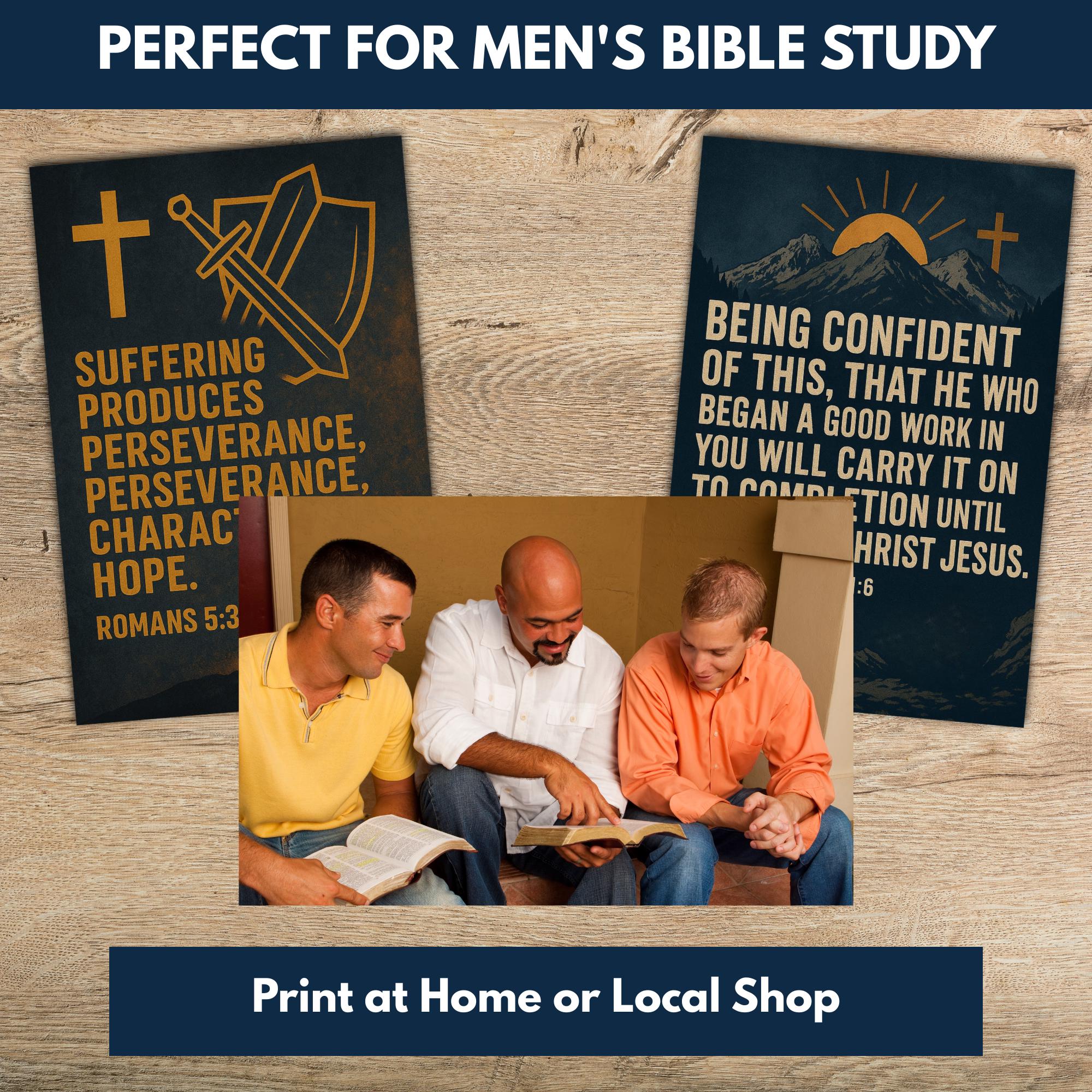 Scripture Man Masculine Scripture Cards Printable, Christian Bible Verse Cards for ...
