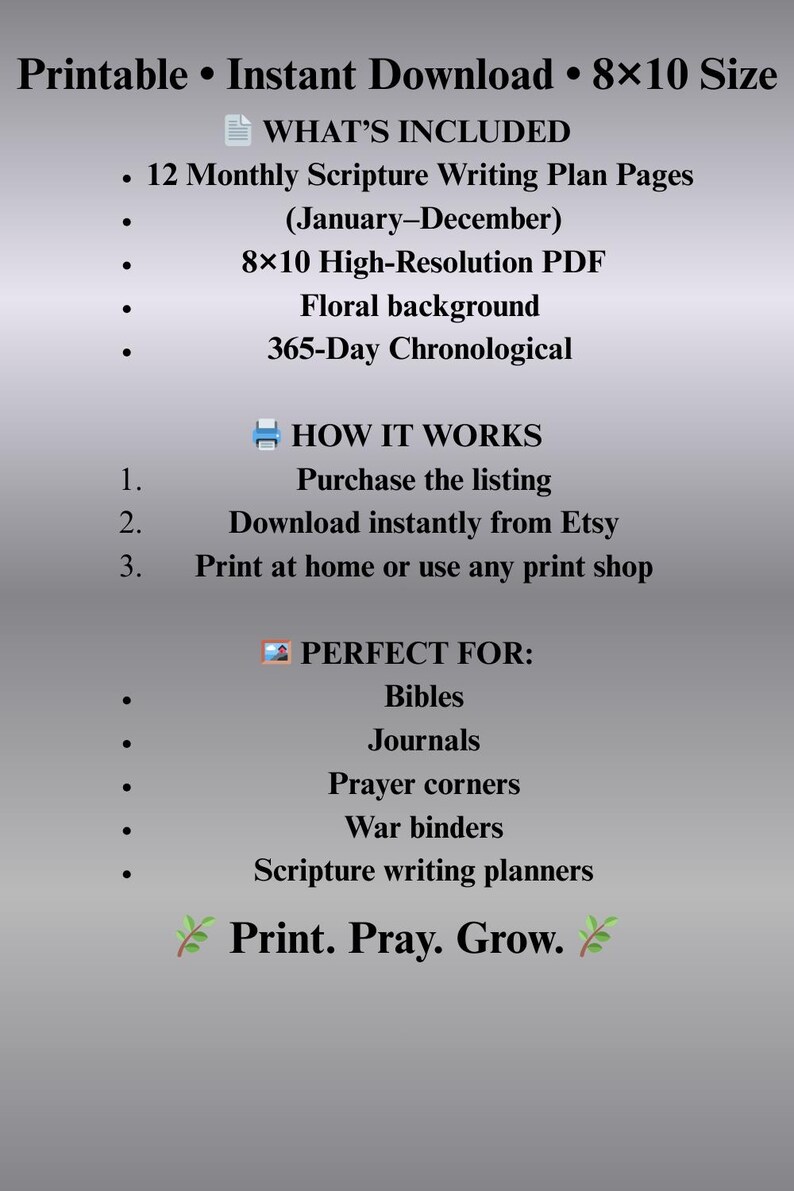 Chronological Scripture Writing Plan • 12 Month Bible Study (digital ...