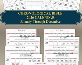 2026 Christian Calendar • Chronological Bible Reading Plan (PDF)