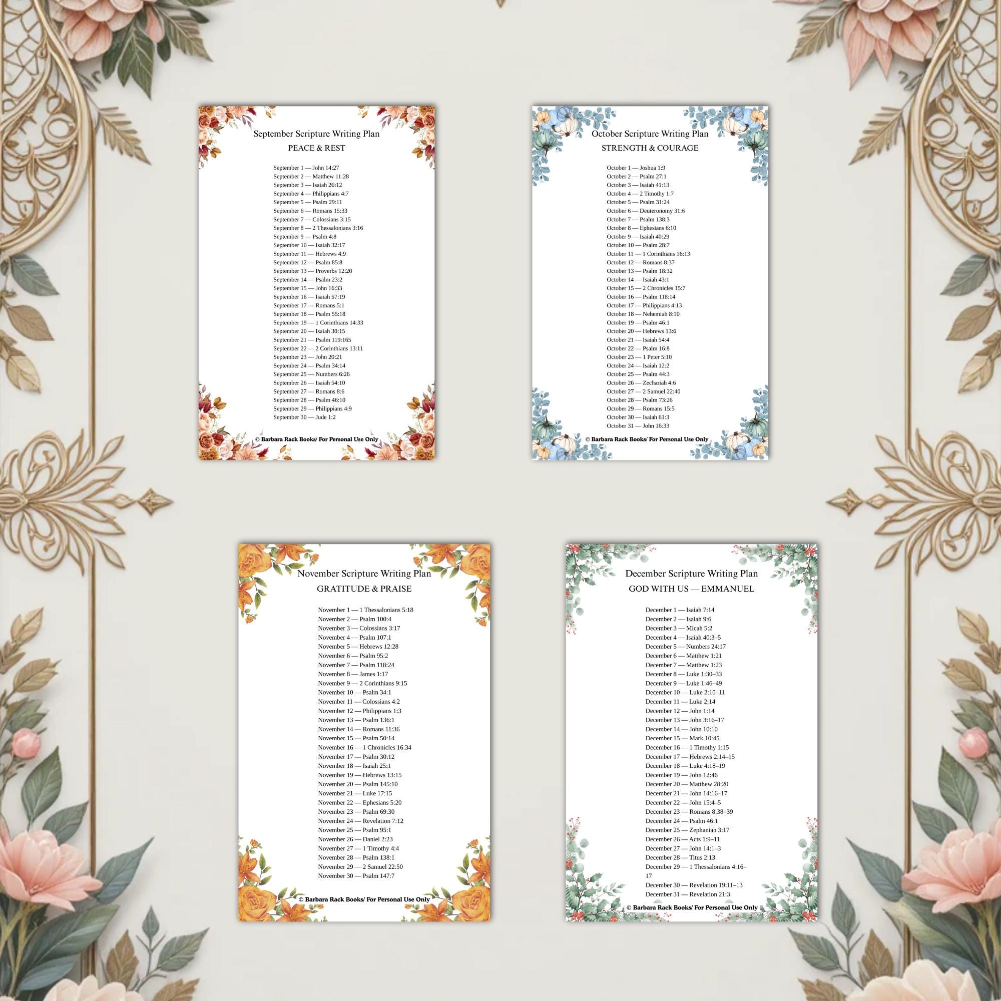 12 Month Scripture Writing Plan PDF, 8.5x11 & 6x9, Digital Bible Study ...