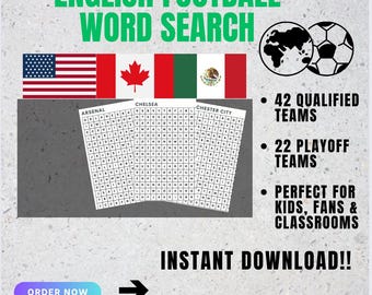 2026 World Cup Word Search | 64 Soccer Teams Activity (PDF Pattern)