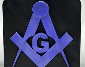 Cubierta de enganche masónico: Escuadra y compás de 2", insignia impresa en 3D de Mason Shriner