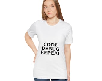 Programmer Shirt Code Debug Repeat - Developer Humor T Shirt - Coding Shirt for Software Engineers - Minimalist Tech Tee