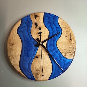 Handcrafted Wooden and Resin Wall Clock | Unique Handmade Design Clock | Provence Wall Decor | O'Resine Wood Workshop
