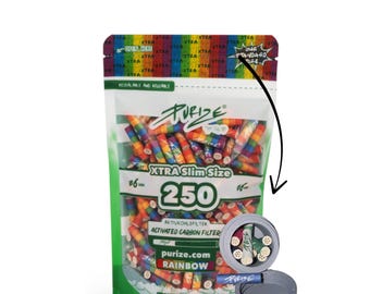 Filtri a carbone attivo Greenish Traveldose x Purize da 6 mm, 250 pezzi, filtri a carbone attivo Xtra Slim Size x filtro a carbone attivo sottile